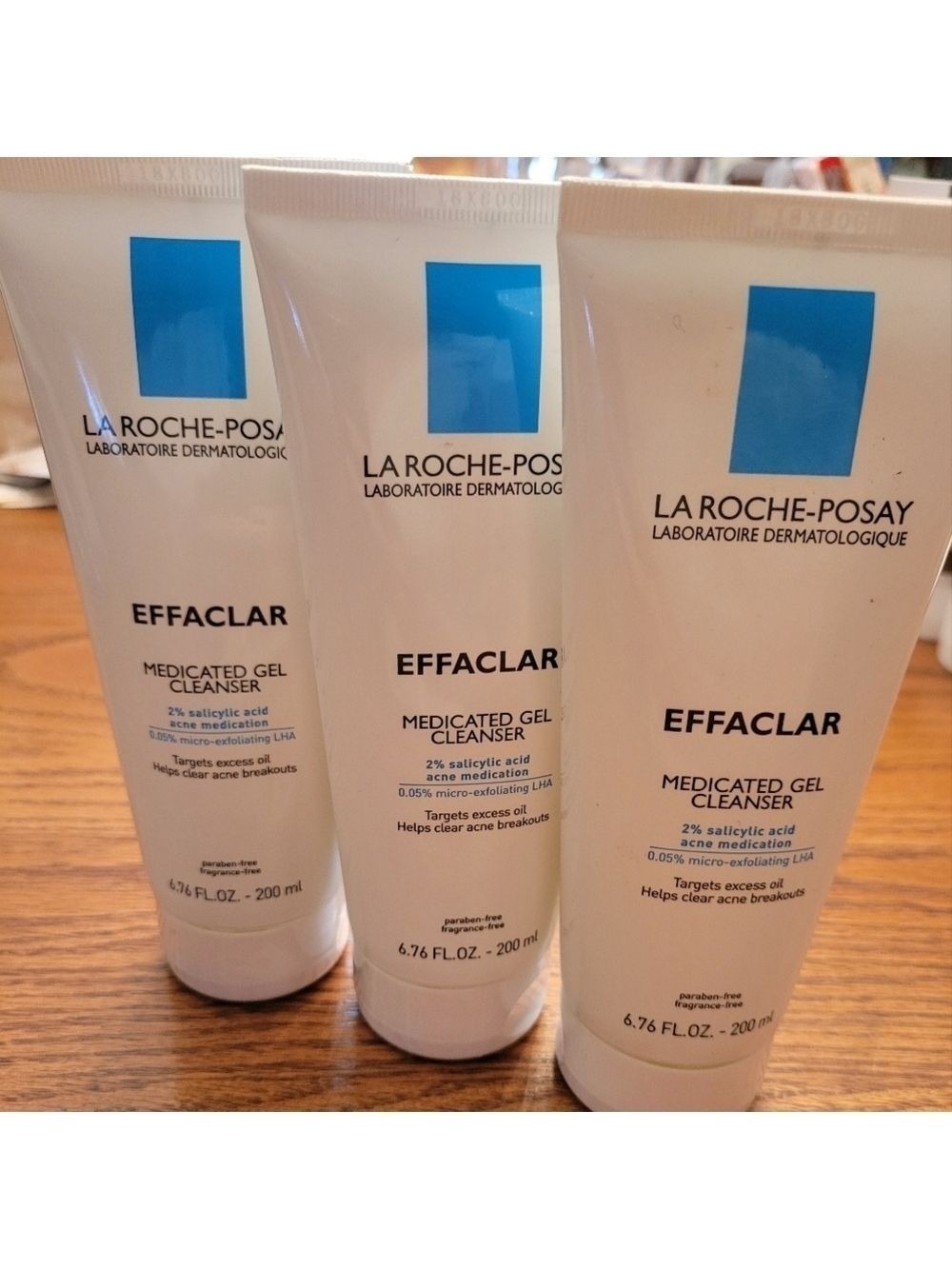 La Roche-Posay Effaclar Medicated Gel Cleanser set of 3